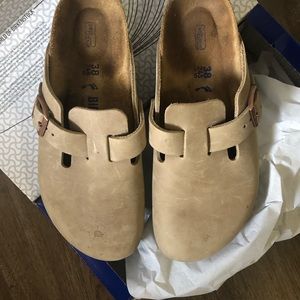 Birkenstock Boston tobacco oiled leather soft footbed size 38